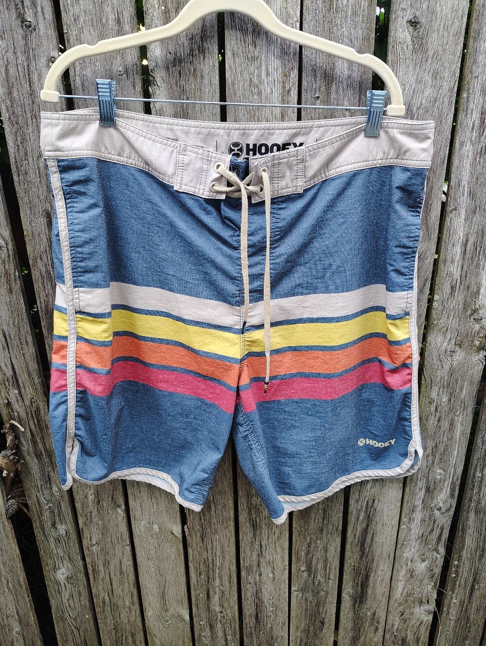 Men’s Blue Striped Swim Trunks